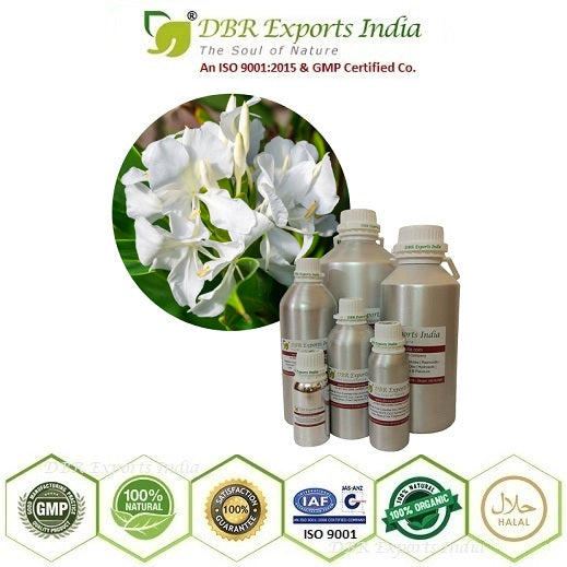 Pure Ginger Lily Absolute Oil via solvent Extraction